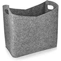 Navaris Cesta de Fieltro para Almacenamiento - Bolsa Rectangular de 40 x 23 x 39.5 CM - Cesto para almacenar leña…